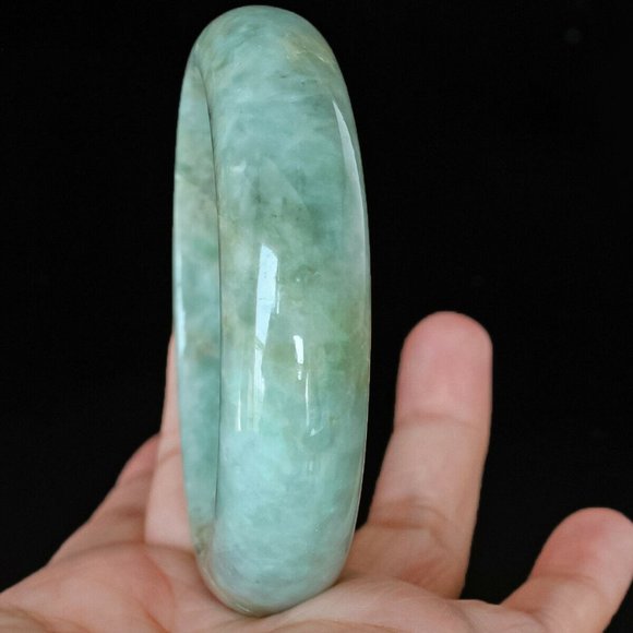 Natural Perfect Grade A Floating Flowers Jadeite Jade Bangle